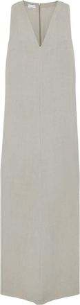 Brunello Cucinelli sleeveless maxi dress - women - Linen/Flax/Viscose - M - Green