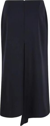 Victoria Beckham Kick Detail Rok - Dames - Midirokken - Blauw - S - Wol - Rokken