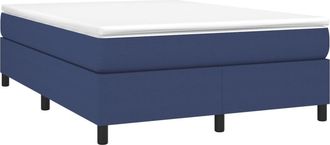 vidaXL Cama Box Spring Con Colch&oacute;n Tela Azul 140x200 Cm Vidaxl