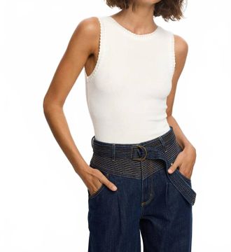 Kivari Tallulah High Neck Top In Ivory