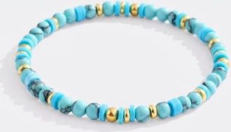Mint & Lily Stacking Birthstone Beaded Bracelet in March Aquamarine at Nordstrom, Size 7.5
