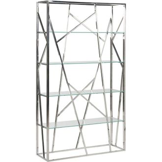 Beliani 4 Tier Shelving Unit HOXIE Metal 175 cm Silver