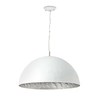 Netlighting Magma 3 Light Dome Ceiling Pendant Silver White E27