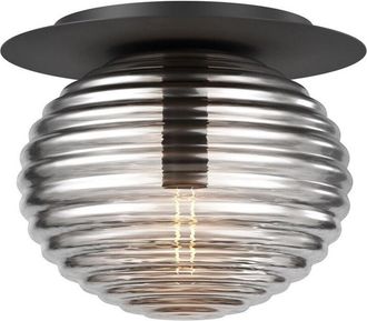 Maytoni Maytoni Reels Lámpara de techo moderna con forma de globo, color negro, 1 bombilla E27, pantalla ahumada