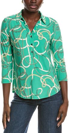 Jones New York 3/4-Sleeve Popover Printed Ity Jersey Top