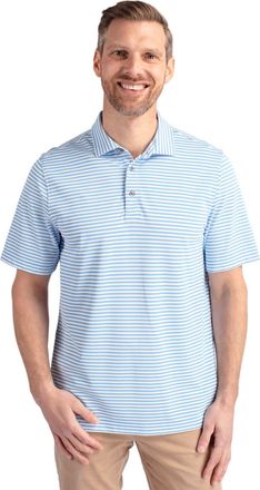 Cutter & Buck Virtue Eco Pique Stripe Recycled Mens Polo Shirt