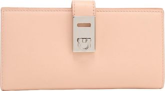 Ferragamo Pink Leather Long Wallet (Bi-Fold) (Pre-Owned)