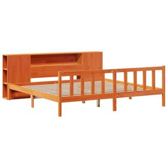 Berkfield Home Decorative Bookcase Bed without Mattress Wax Brown 200x200 cm Sol
