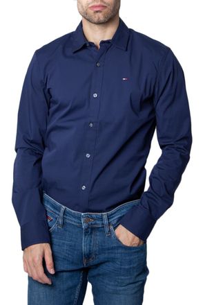 Tommy Jeans Overhemden Slim Fit Stretch Blauw