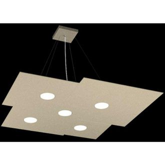 Top-Light Lampadario moderno top light plate 1129 s5 gx53 led metallo monoemissione sospensione, finitura metallo sabbia