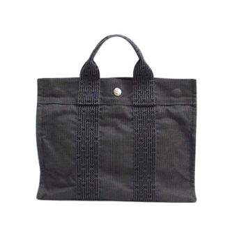 Herm&egrave;s Pre-owned Her Line Tote Bag - Dames - Vintage Shopper - Grijs - ONE Size - Nylon - Vintage