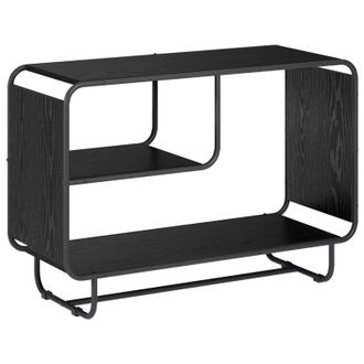 vidaXL Aparador Roble Negro 93.5 X 37.5 X 64.5 Cm Madera De Ingenier&iacute;a Vidaxl