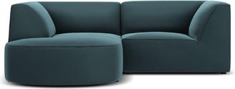 CXL by Christian Lacroix Sofá esquinero izquierdo 3 plazas de terciopelo azul