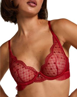 Hunkem&ouml;ller Cordelie Non-Padded Underwired Bra in Chili Pepper at Nordstrom, Size 34Dd