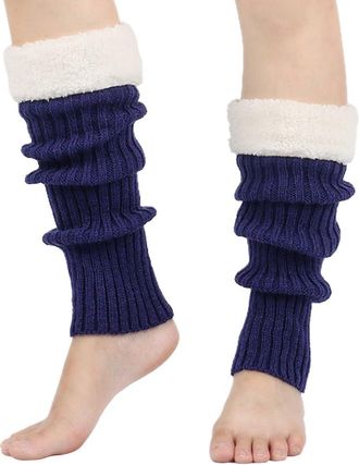 Generic Girls Chunky Cable Knitted Leg Warmer Stylish Colorful Legwarmers Kids Christmas Socks Soft and Cosy Ankle Warmer for Ballet Yoga Dance Ice Skating (N