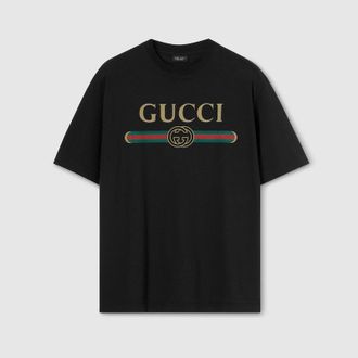 Gucci Silk Blend Jersey T-shirt With Print, Size XS, Black
