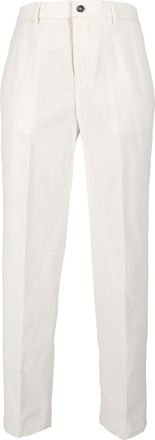 PESERICO White Smooth Tailored Straight-Leg Pants