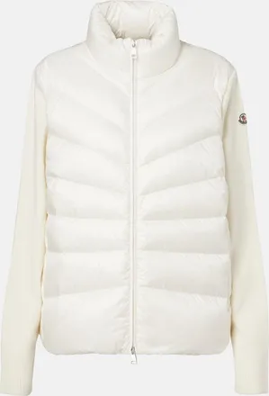 Moncler Tricot down-paneled virgin wool cardigan