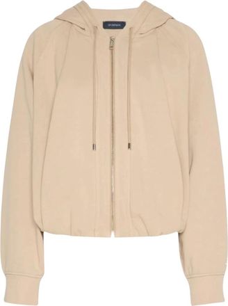 Sportmax Zip-through Hoodie - Dames - Vesten met rits - Beige - XS - Hoodies & sweatvesten
