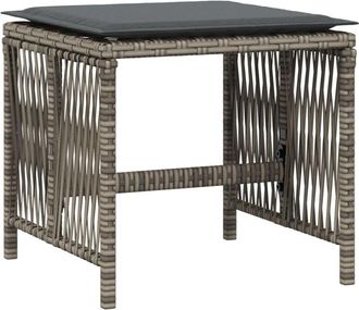 vidaXL Taburetes De Jard&iacute;n Con Cojines 4 Uds Rat&aacute;n Pe Gris 41x41x36 Cm Vidaxl
