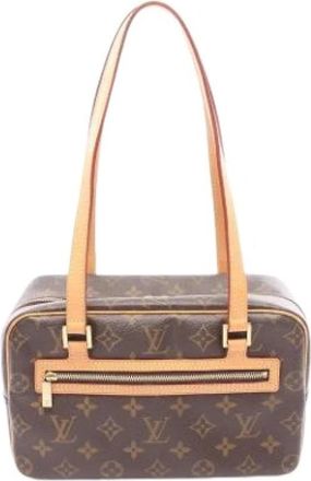 Louis Vuitton Pre-owned Monogram Canvas Shoulder Bag - Dames - Vintage Schoudertas - Bruin - ONE Size - Leer - Vintage