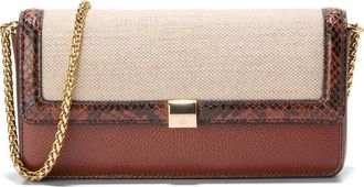 Cole Haan Daniella Canvas & Leather Wallet on a Chain in Natural Canvas /Dark at Nordstrom Rack
