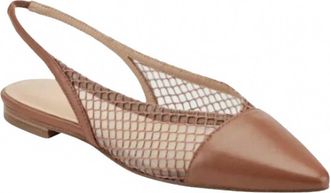 Marc Fisher Womens Davin Pointed Toe Slingback Flat In Medium Brown