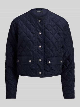 Lauren Ralph Lauren Cropped Fit Steppjacke mit Pattentaschen Modell CENWAY in Marine, Gr&ouml;&szlig;e 34