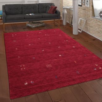 Paco Home Paco Home Alfombra Salon De Habitacion Pelo Corto Motivo Etnica Dibujo Geometrico A Mano 80x150 Cm, Rojo
