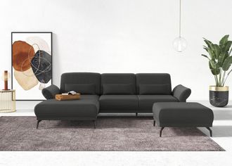Inosign Ecksofa »Coco L-Form« Sitztiefen-, Arm- und Kopfteilverstellung, Cord-Bezug, Fusshöhe 15 cm