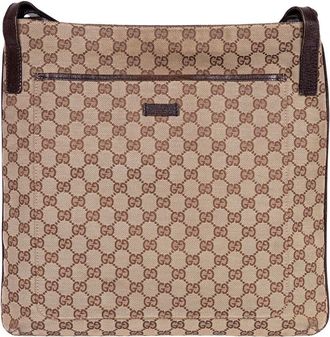 Gucci Beige & Brown Monogrammed Canvas Messenger (Authentic Pre-Loved)