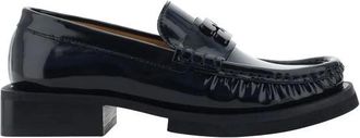Ganni Schoenen, Dames, Zwart, 36 EU, Leer, Vlinder Loafers met Blokhak