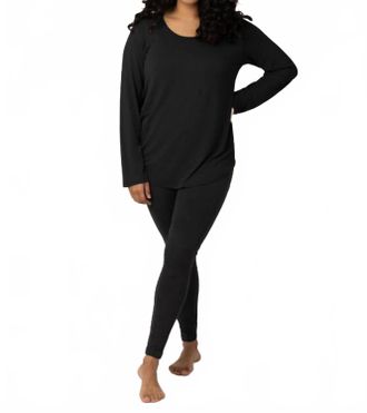 Kindred Bravely Bamboo Nursing And Maternity Long Sleeve T-Shirt In Black