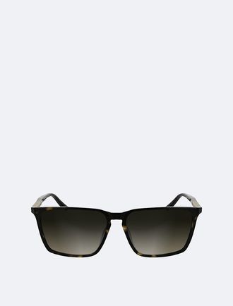 Calvin Klein Mens Resin Rectangle Sunglasses - Brown