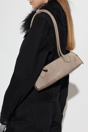 Alaia Suede Bag Teckel Small, Womens, Beige