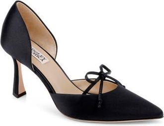 Badgley Mischka Olympic dOrsay Pump in Black Satin at Nordstrom, Size 5.5