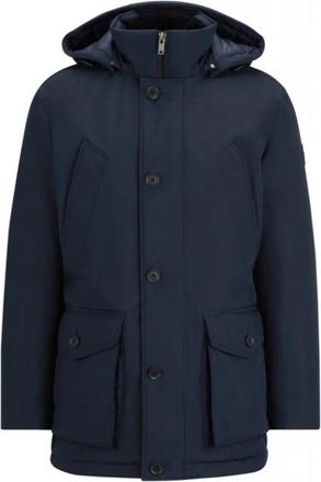 HUGO BOSS Osiass Parka - Heren - Winterjassen - Blauw - 2XL - Leer - Jassen