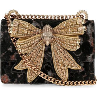 Kurt Geiger Small Shoreditch Crystal Bow Crossbody Bag in Charcoal at Nordstrom Rack