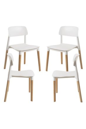 Regalos Miguel Packs Sillas Comedor - Pack 4 Sillas Estin - Blanco
