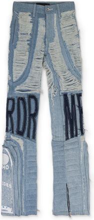 Who Decides War by Ev Bravado BLUE MRDR MOTO STRAIGHT-FIT JEANS
