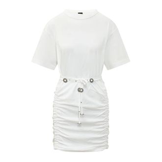 Pinko Pinko - Anguillara Abito - Dames - Jurken - Wit - Maat: M Katoen