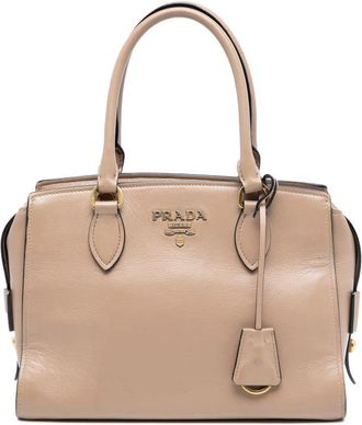 Prada Pre-owned Prada Small City Calf Trimmed Saffiano Top Handle Bag WH7QFWPUNR0KBWKA