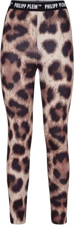 Philipp Plein High Waist Broeken - Dames - Leggings - Bruin - S - Leer - Broeken