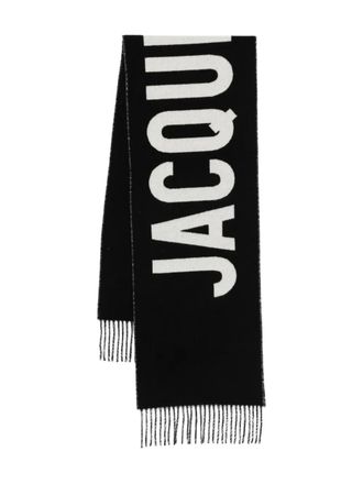 Jacquemus logo-embroidered scarf - Black