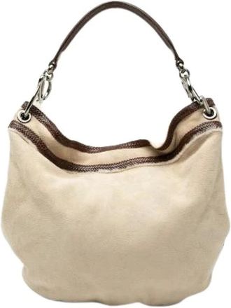 Loewe Pre-owned Shoulder Bags, female, Beige, Size: ONE SIZE Pre-owned Shearling Leather Fur Shoulder Bag