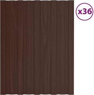 vidaXL Furniture Limited - Panel Para Tejado Acero Galvanizado Marr&oacute;n 36