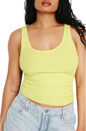 Good American Light Ribbed Crop Tank in Palo Verde002 at Nordstrom Rack, Size Large