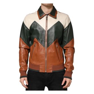 Dolce & Gabbana Full Zip Biker Jacket - male - Dolce & Gabbana - Leather Jackets - Multicolor - L - Jackets