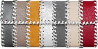 Rebecca Minkoff Whipstitch Patchwork Leather Clutch in Siren/Porcelain/Cloud at Nordstrom