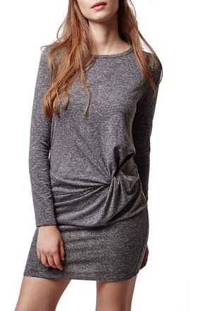 Topshop Knot Front Body-Con Dress in Grey at Nordstrom, Size 10 Us